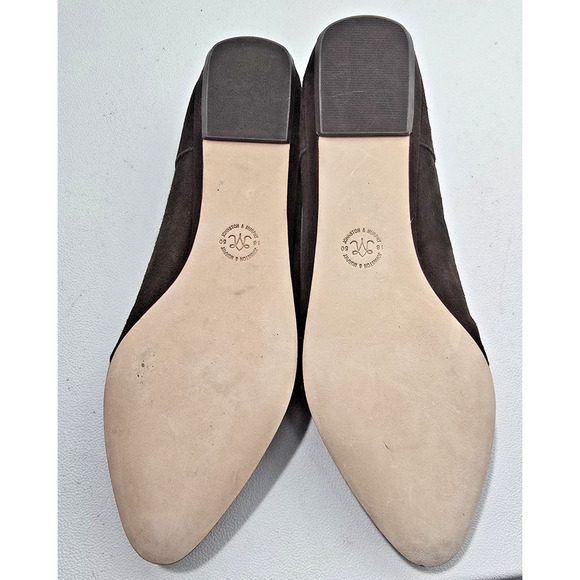 Johnston & Murphy Brown Suede Lace-Up Cut-Out Pointed Toe Flats Sz 9 NEW - Picture 8 of 10